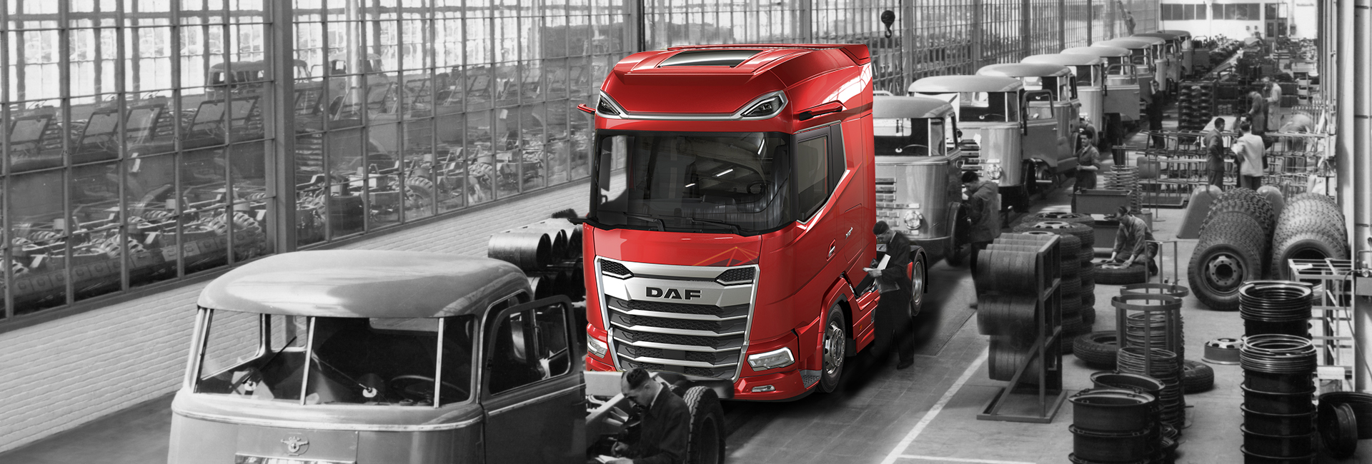 DAF new truck in 1952 factory