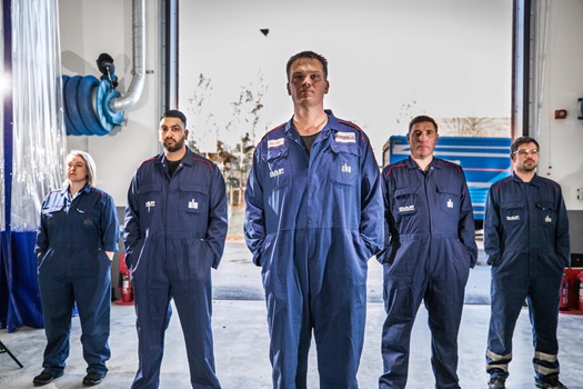 DAF technician working in workshop dealership